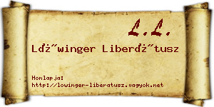 Lőwinger Liberátusz névjegykártya